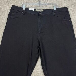Wrangler Authentics Jeans Mens 42x29 Black Straight Fit Cotton Spandex Blend NEW